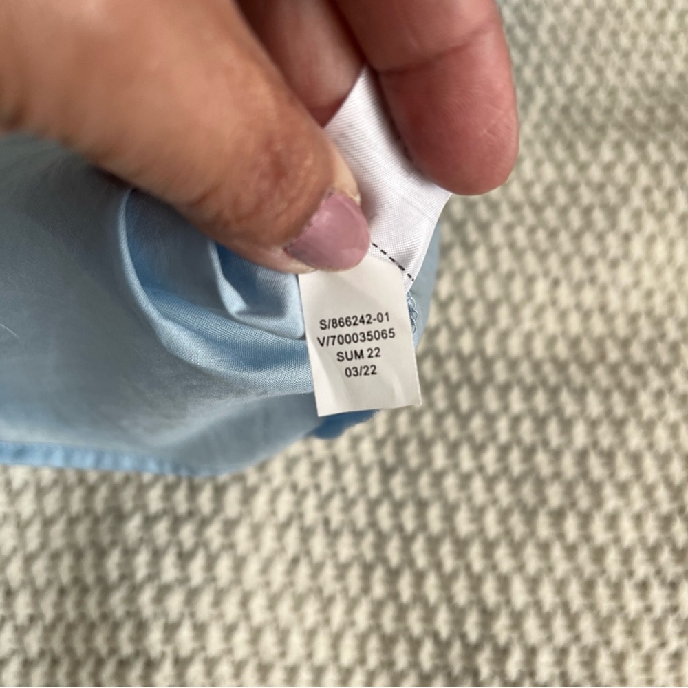 NWT Banana Republic Sky Blue Eyelet Blouse Sz Large Boho Feminine Beach - Picture 12 of 12